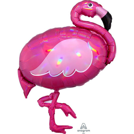 Foil Balloon Iridescent Pink Flamingo 33 Inch