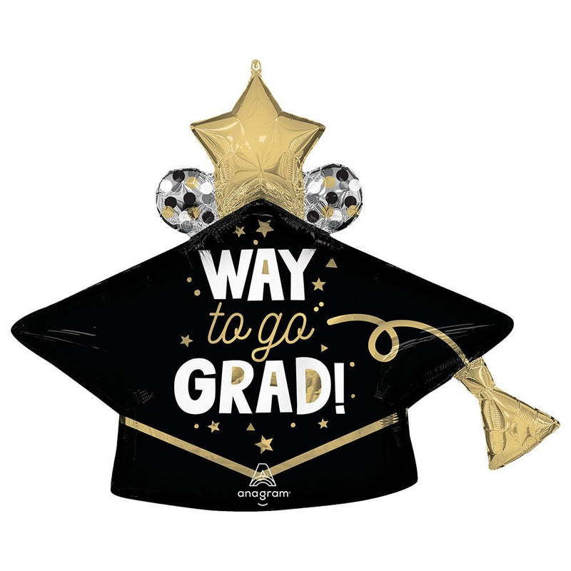 Graduation Foil Balloon 33 Inch Way To Go Grad Cap