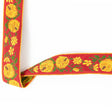 Aurora Red and Orange Floral German Jacquard Ribbon - 0.75"
