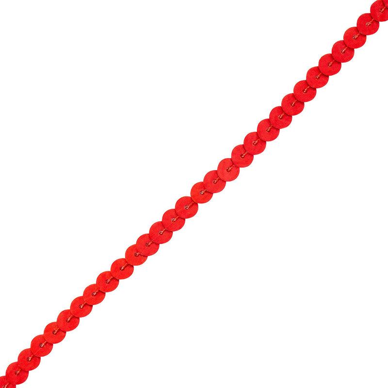 6mm Semi-Matte Candy Apple Red Sequins Trim