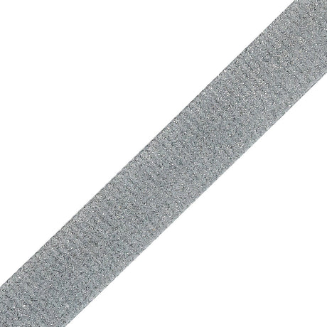 Gray and Silver Glitter Velvet Ribbon - 0.75"