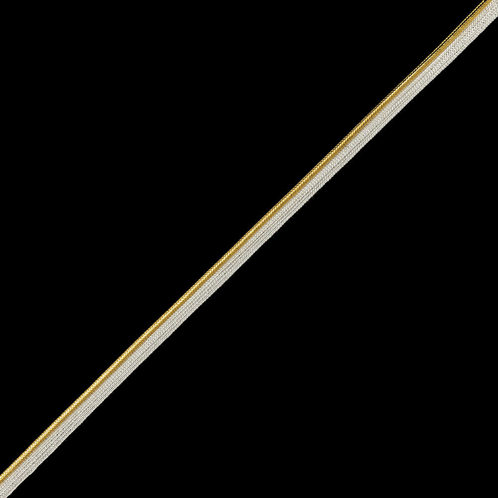 Metallic Gold Cord with Lustrous White Lip - 0.3"