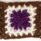 Brown, Ivory and Purple Squares Crochet Lace Trim - 2.25"