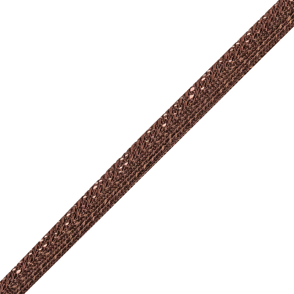 Brown and Pink Speckled Braided Cording with a Brown Lip - 0.3"