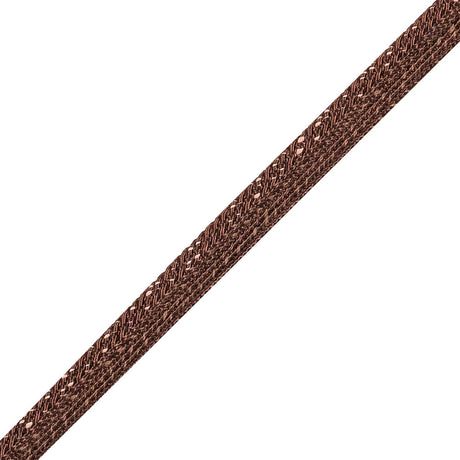 Brown and Pink Speckled Braided Cording with a Brown Lip - 0.3"