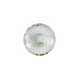 Italian White and Transparent Faceted Shank Back Button - 25L/16mm