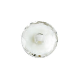 Italian White and Transparent Faceted Shank Back Button - 30L/19mm