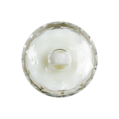 White and Transparent 2-Piece Faceted Shank Back Button - 36L/23mm