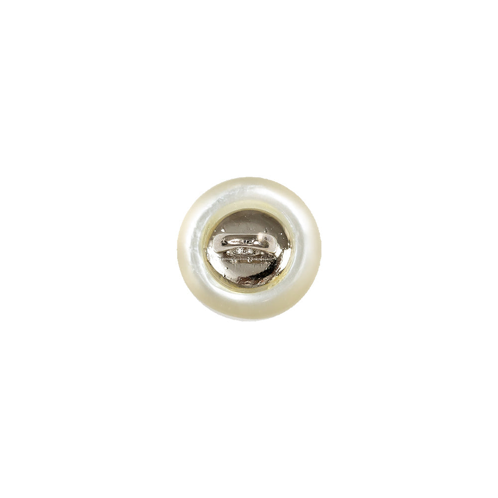 Vintage-Look Frosted Glass Button with Metal Shank Back - 18L/11.5mm