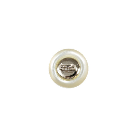 Vintage-Look Frosted Glass Button with Metal Shank Back - 18L/11.5mm