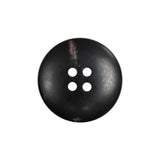 Black Brown 4-Hole Plastic Button with Subtle Marbled Stripe - 36L/23mm