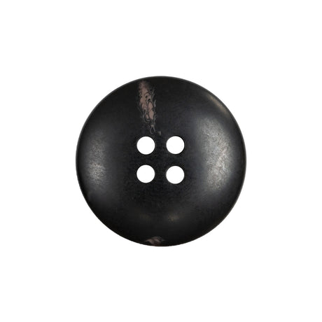 Black Brown 4-Hole Plastic Button with Subtle Marbled Stripe - 36L/23mm