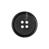 Black Brown 4-Hole Plastic Button with Subtle Marbled Stripe - 36L/23mm