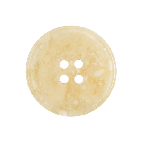 Beige and Ivory Speckled 4-Hole Shallow-Rimmed Plastic Button - 40L/25.5mm