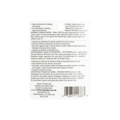 Dritz Black Cord Stops - 2 ct