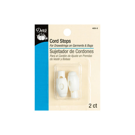 Dritz White Cord Stops - 2 ct
