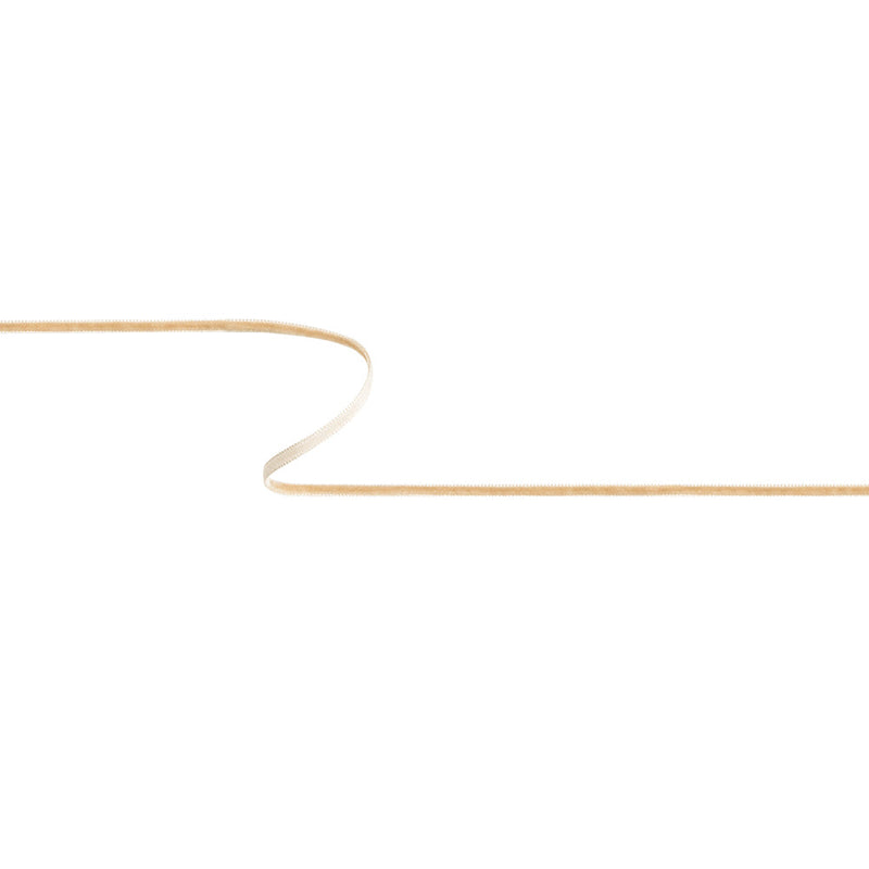 Roasted Almond Single Face Velvet Ribbon - 0.125"