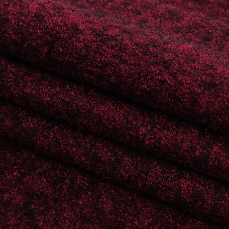 Boiled Wool Coating Fabric - Marbled Windsor Wine Red - Ketil Collection