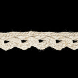Lustrous Natural Braided Trim with Fuzzy Fibers and Scalloped Edge - 1"