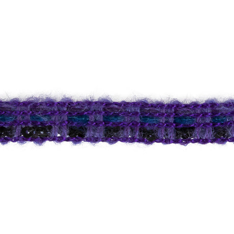 Purple, Black and Blue Sequins Boucle Trim - 0.5"