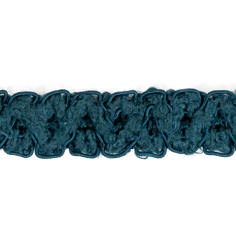 Deep Turquoise Boucle Gimp Braided Trim - 0.625"