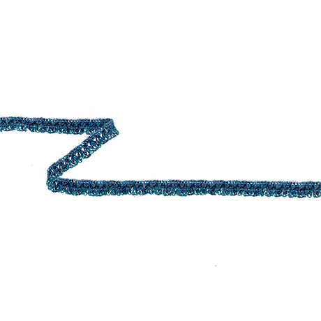 Metallic Moody Blue, Saxony Blue and Ambrosia Fine Crocheted Trim - 0.5"