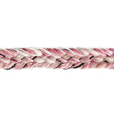 Pink, White and Black Yarn Braided Trim - 0.75"