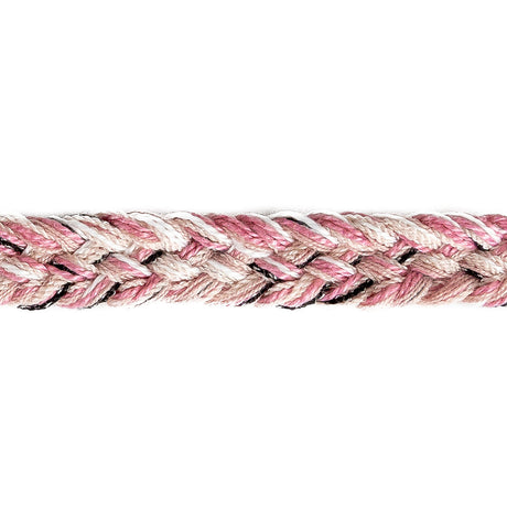 Pink, White and Black Yarn Braided Trim - 0.75"