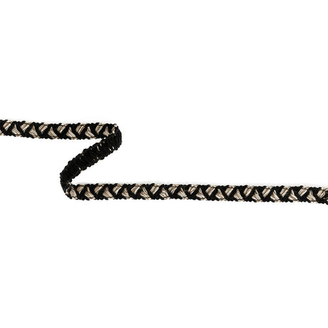 Black and Beige Zig Zag Yarn Trimming - 0.625"