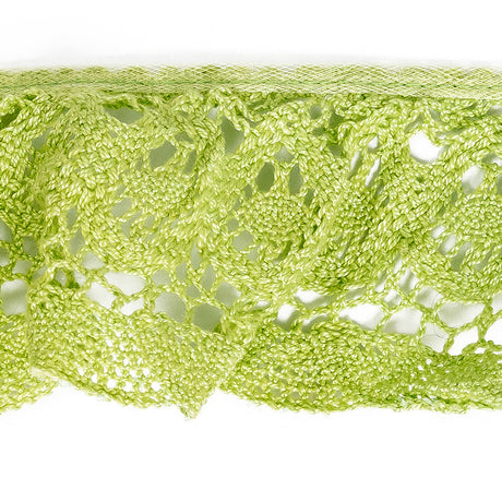 Lucky Green Floral Crocheted Trim - 2.5"