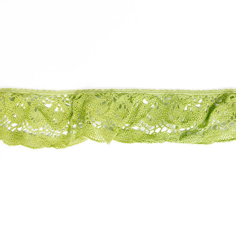 Lucky Green Floral Crocheted Trim - 2.5"