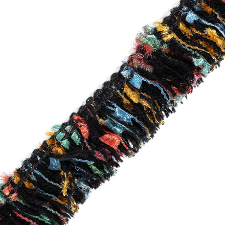 Rainbow and Black Chenille Trim - 1"