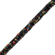 Rainbow and Black Chenille Trim - 1"