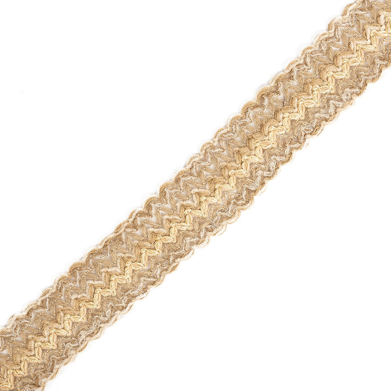 Beige, Tan and Tannin Metallic Mohair and Lurex Trim - 2"