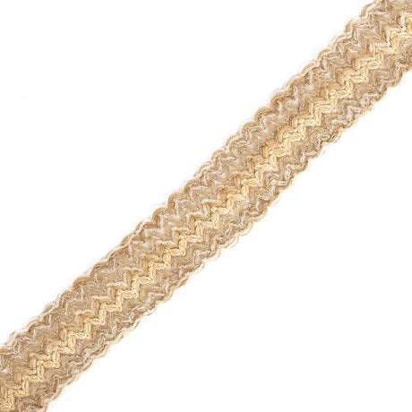 Beige, Tan and Tannin Metallic Mohair and Lurex Trim - 2"