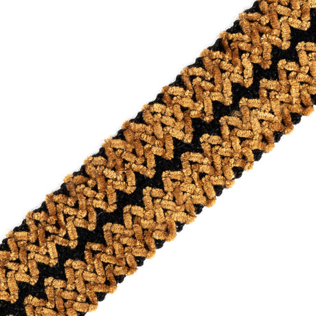 Amber and Black Zig Zag Chenille Trim - 1.375"