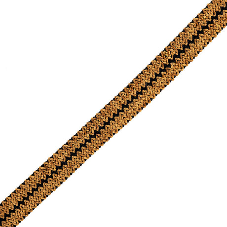 Amber and Black Zig Zag Chenille Trim - 1.375"