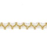 White and Metallic Gold Gimp Braided Trim - 0.375"