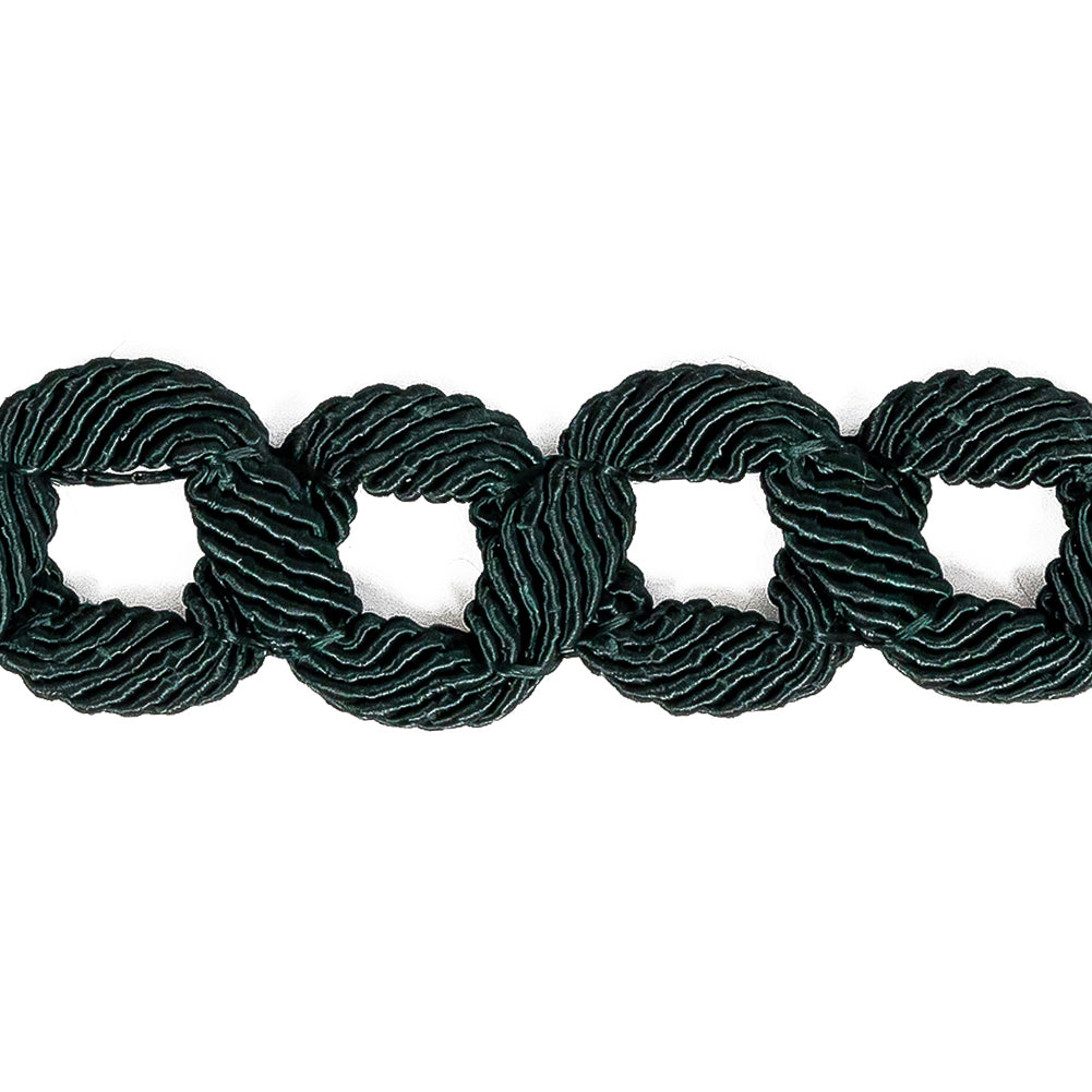 Deep Emerald Braided Circle Chain Trim - 0.75"