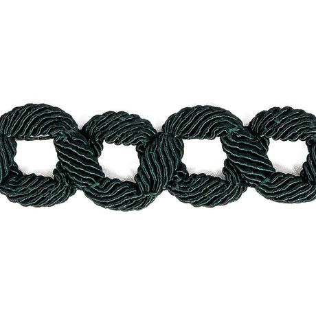Deep Emerald Braided Circle Chain Trim - 0.75"