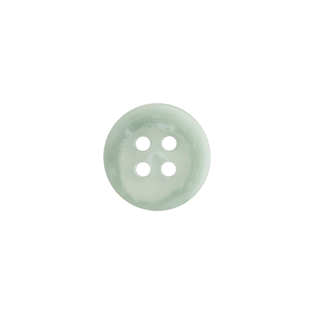 Transparent and Peridot Swirl 4-Hole Low Convex Button - 20L/12.5mm