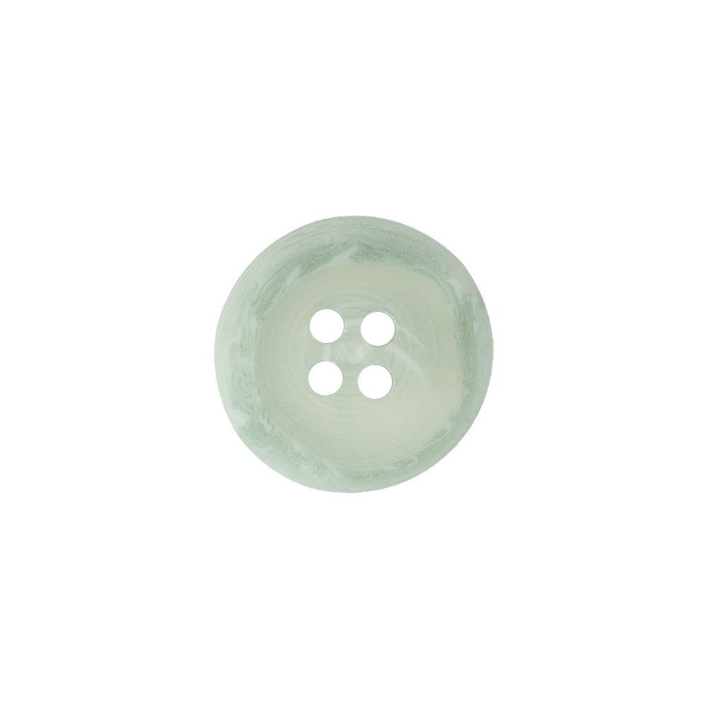 Transparent and Peridot Swirl 4-Hole Low Convex Button - 24L/15mm