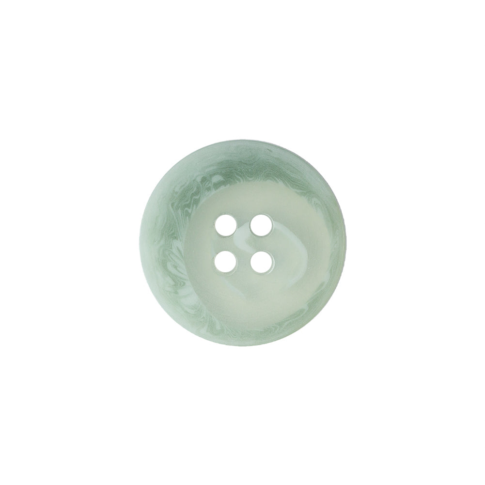 Transparent and Peridot Swirl 4-Hole Low Convex Button - 28L/18mm