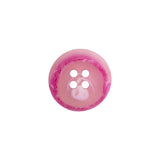 Transparent and Hot Pink Swirl 4-Hole Low Convex Button - 24L/15mm