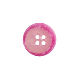 Transparent and Hot Pink Swirl 4-Hole Low Convex Button - 28L/18mm