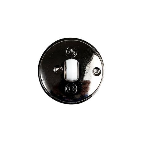 White and Gunmetal 2-Piece Cone-Shaped Shank Back Button - 32L/20mm