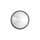 White and Gunmetal 2-Piece Cone-Shaped Shank Back Button - 32L/20mm