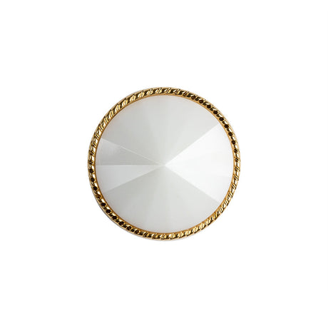 White and Gold 2-Piece Cone-Shaped Shank Back Button - 32L/20mm