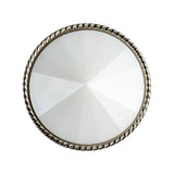 White and Silver 2-Piece Cone-Shaped Shank Back Button - 45L/29mm