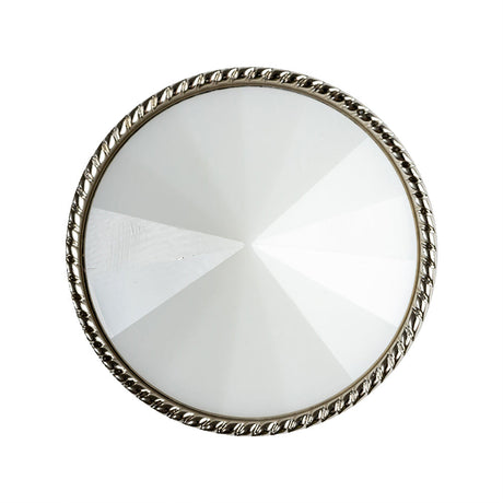 White and Silver 2-Piece Cone-Shaped Shank Back Button - 45L/29mm